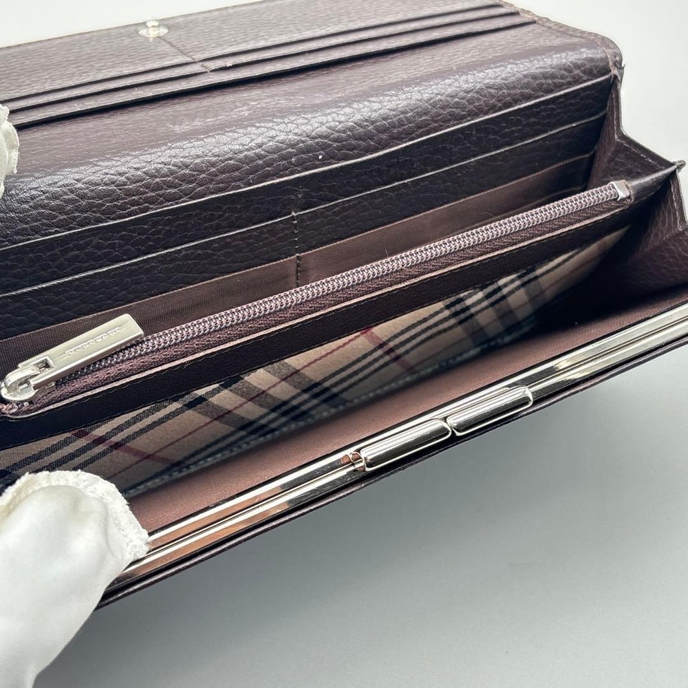 Burberry Nova Check Frame Long Wallet Leather