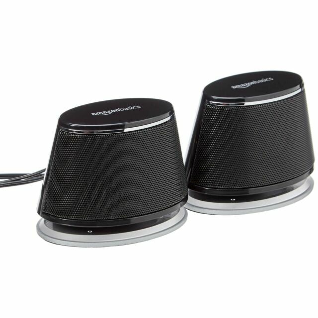 AmazonBasics V620BLACK USB-Powered PC Speakers with Dynamic Sound - Black