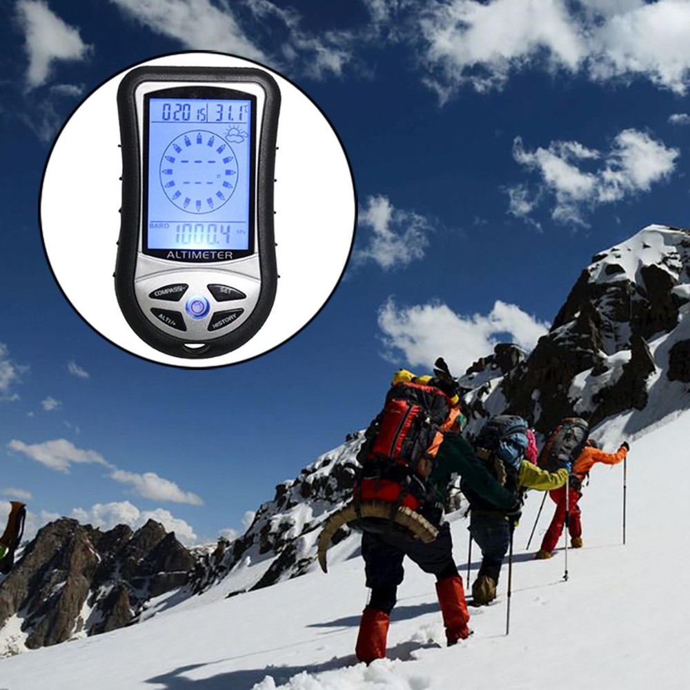 Portable Multifunction Altimeter Digital Compass Clock Barometer Thermometer