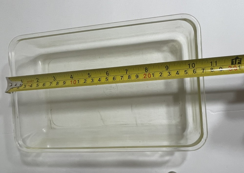Vtg Footed Rectangular Serving Tray With Pyrex Serving Dish