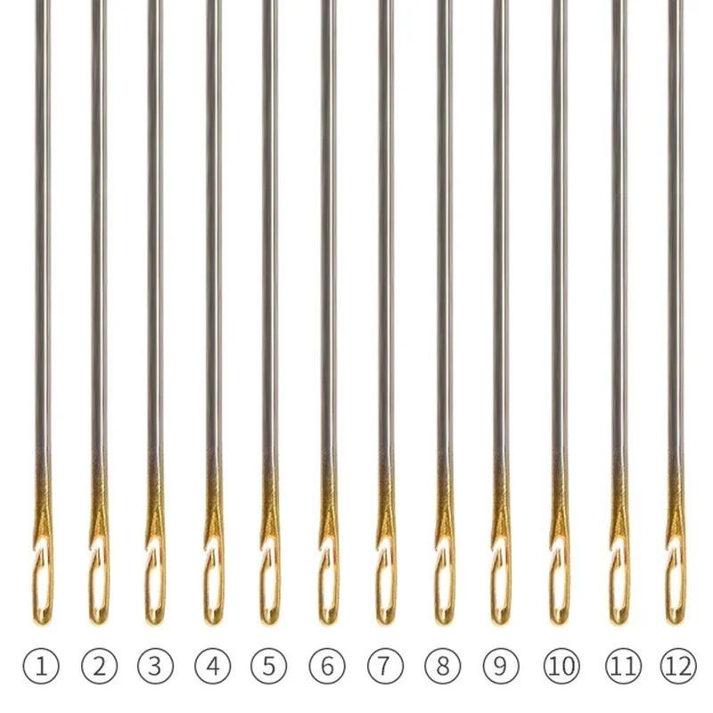 30pcs Self Threading Sewing Needles Stainless Steel Blind Needle for Elderly