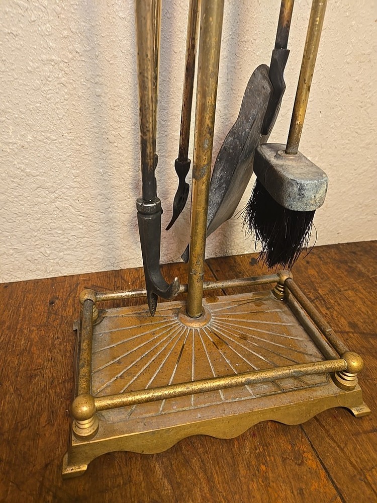 Brass Duck Head Fireplace Tool Set 1979 Custom decor Inc