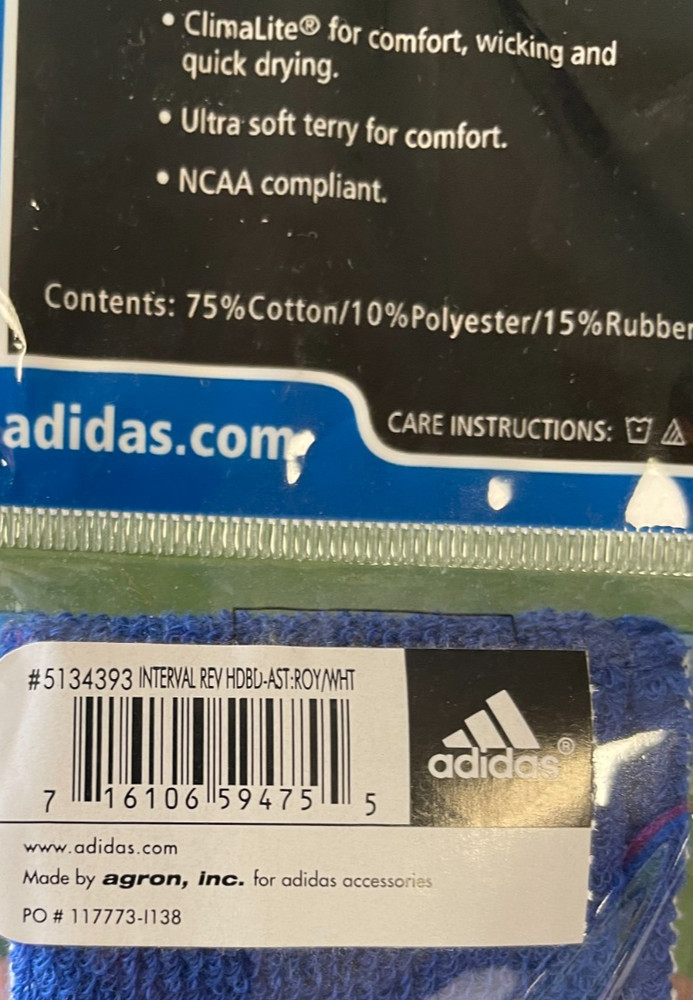 adidas Reversible Headband - Blue/White