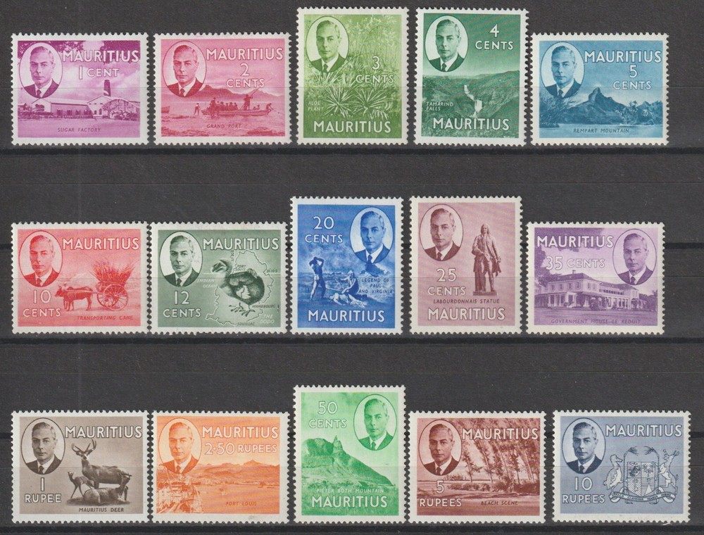 MAURITIUS 1950/53 SG 276/290 MINT