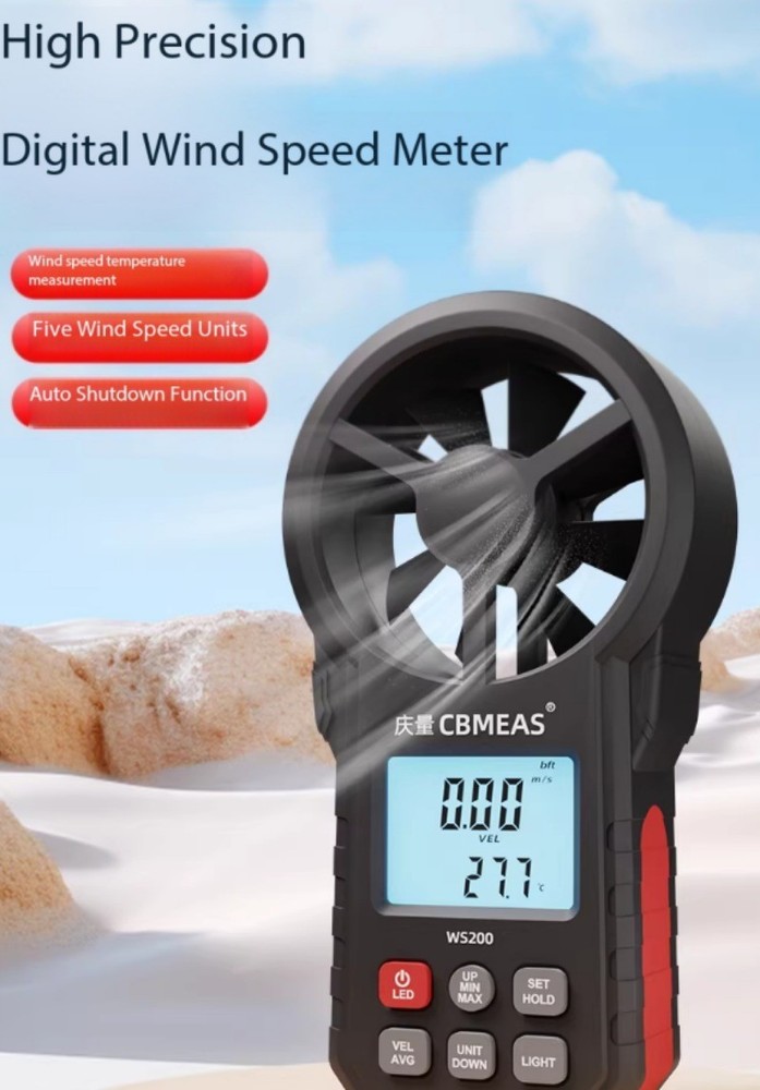 Handheld Anemometer, Wind Speed Meter, High-Precision Thermistor-Based Tester