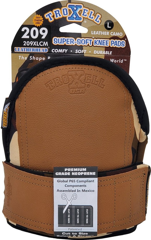 Troxell Super-Soft Leatherhead Kneepads - Large Size, Camo