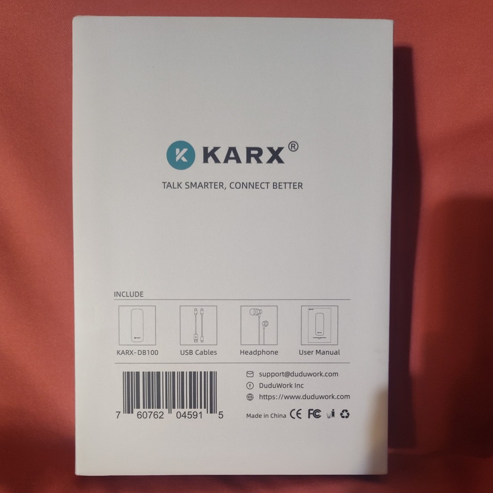 KARX Audio Recording Device Bluetooth Ai Transcriber New Sealed DB 100