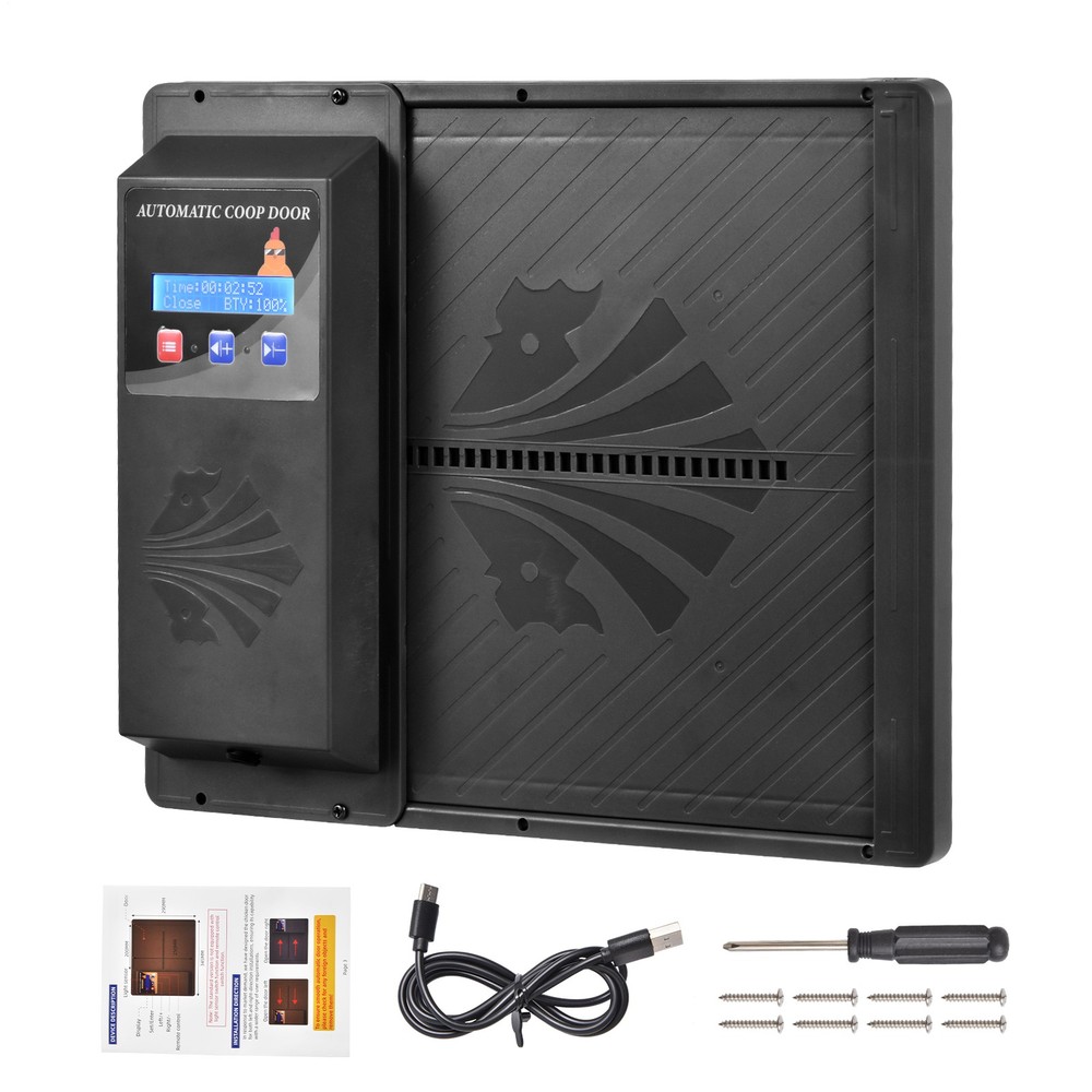 Extra Large Battery Automatic Chicken Coop Door Poultry Gate W/ Timer