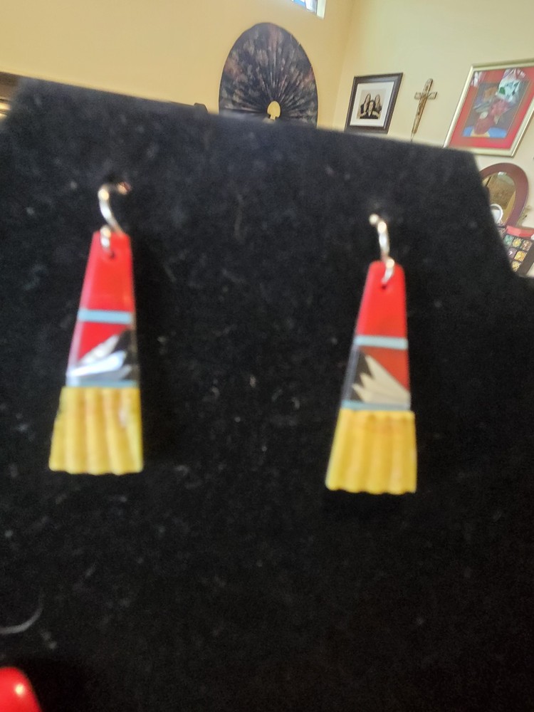 Sterling Silver Stone & Shell Earrings