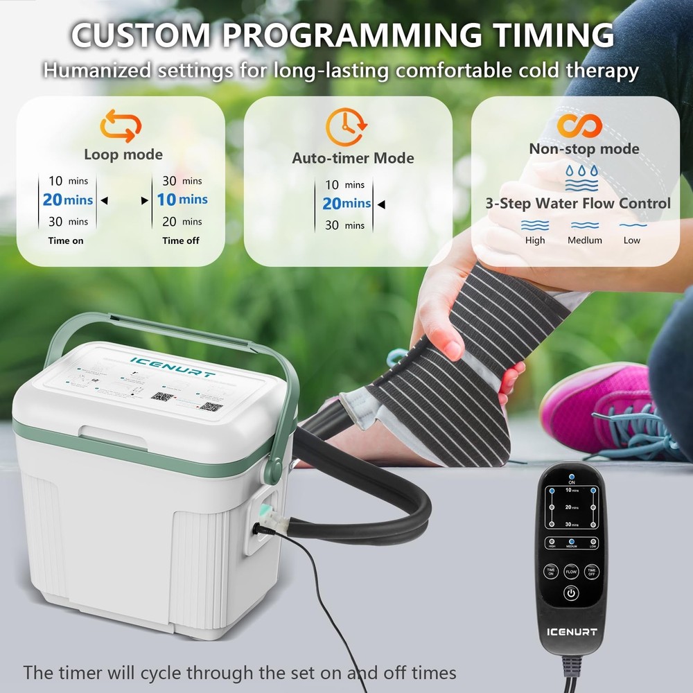 Cold Therapy Machine with Programmable Timer, Ice Machine for Knee After Surg...