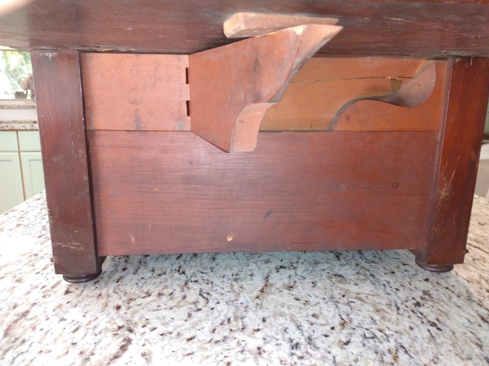 Antique two drawer drop leaf spool thread cabinet