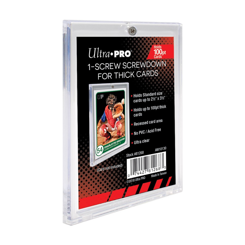 (3-Pack) Ultra Pro 1-Screw Extra Thick Screwdown Card Holders 100pt Jersey Patch