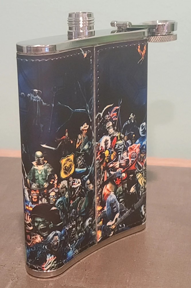 Iron Maiden: Collage #1 custom made 8 oz flask NEW