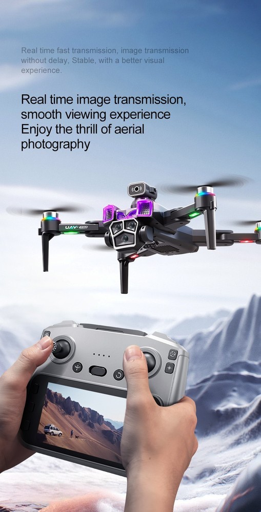 8K Dual Camera Brushless Drone Obstacle Foldable 5G WiFi Screen Remote 2 Battery