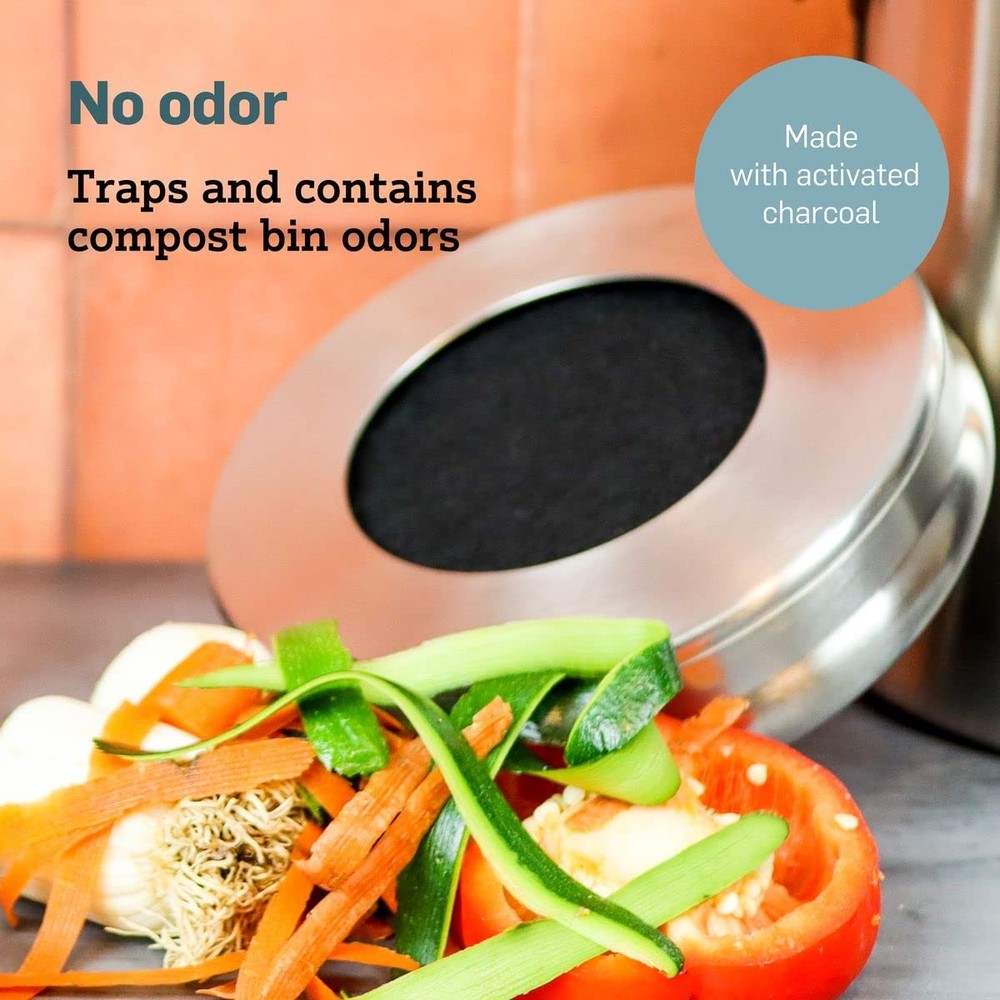 12 Pack Charcoal Filter Replacement for Countertop Compost Bin | 2-in-1 Compo...
