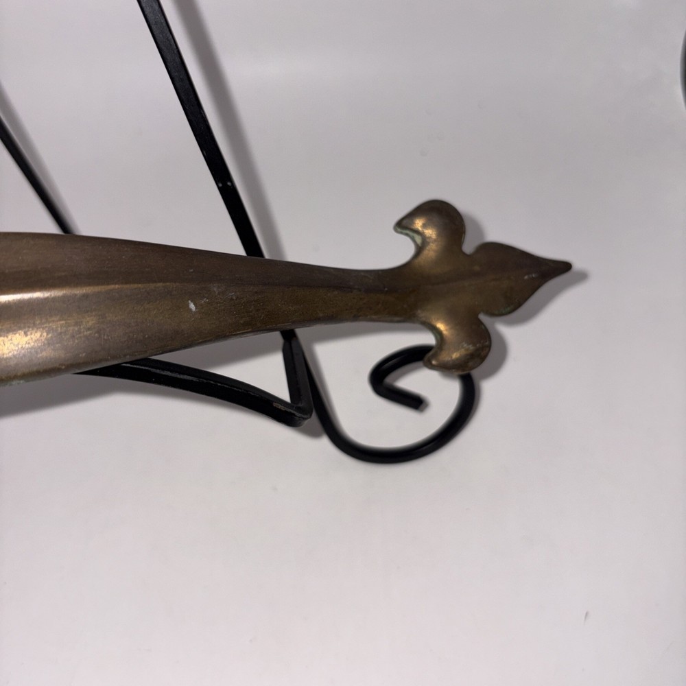 Antique large brass door pull 11”