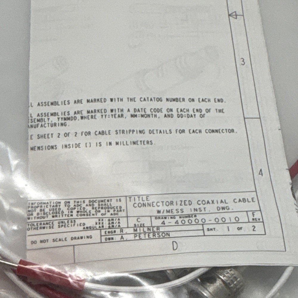 ADC XCC-BBXD-004, DS3 Cross-connect Patch Cord