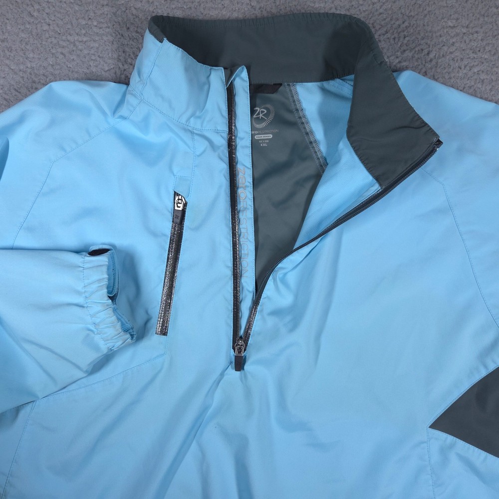 Zero Restriction Tour Series Jacket Men's 2XL Light Blue 1/4 Zip Pullover Golf
