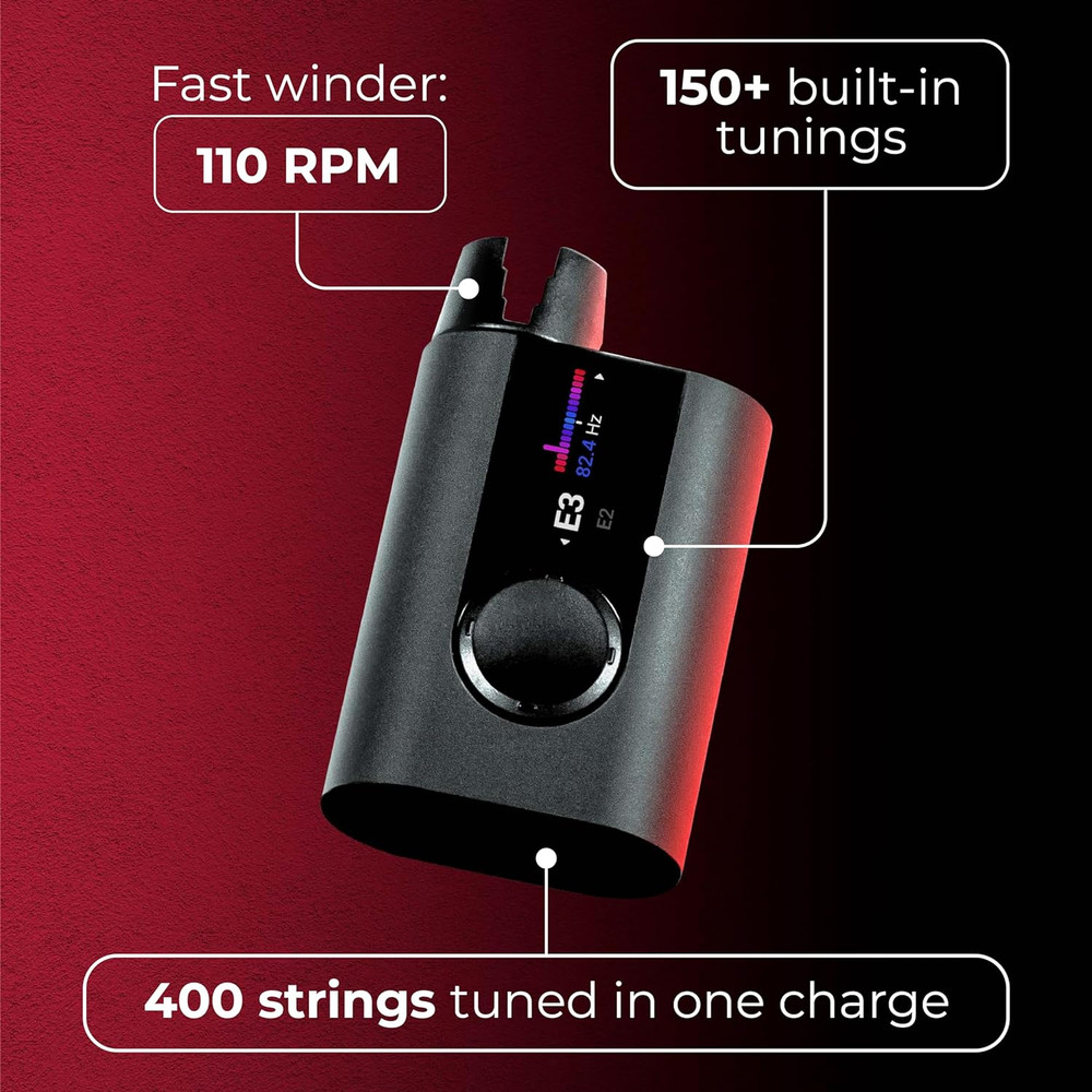 Smart Guitar Tuner & Metronome with String Winder - 150+ Tunings!