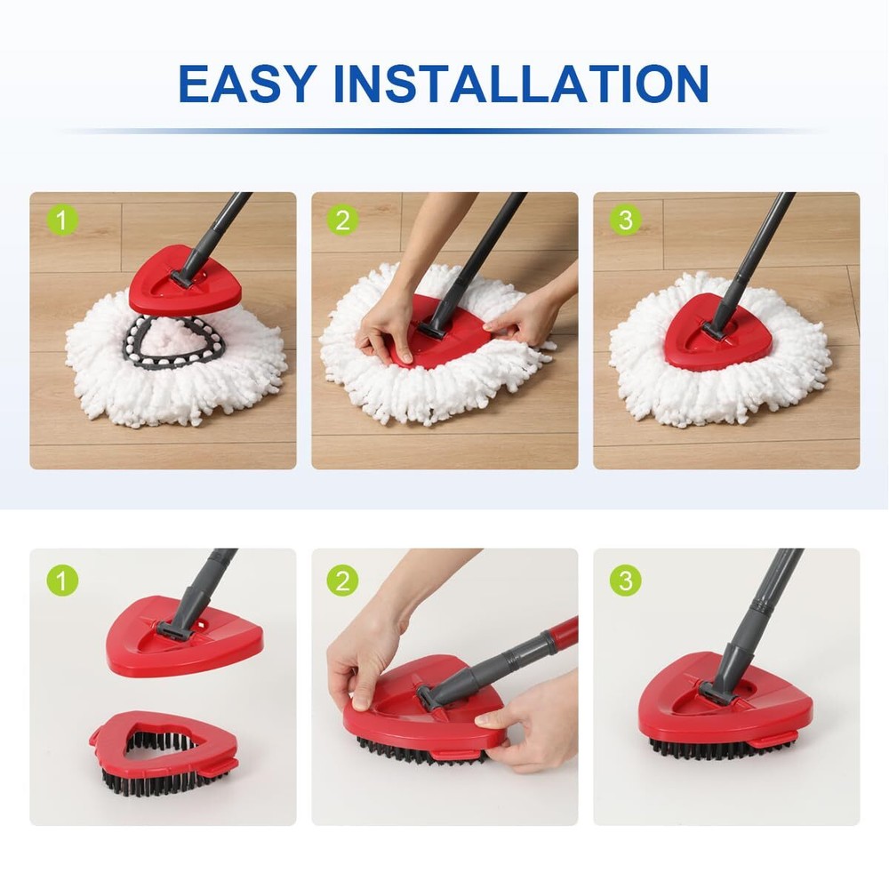 Replacement Microfiber Mop Head Easy Clean Wring Refill For O-Cedar Spin Mop