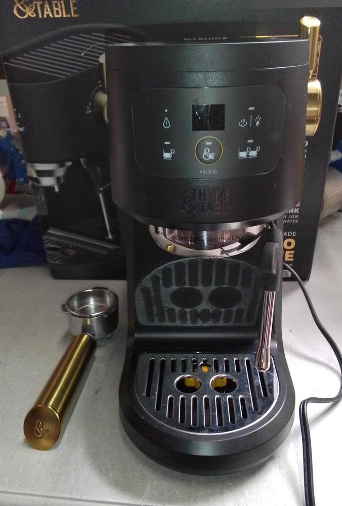 Thyme & Table Mini Espresso Machine, Slate Grey