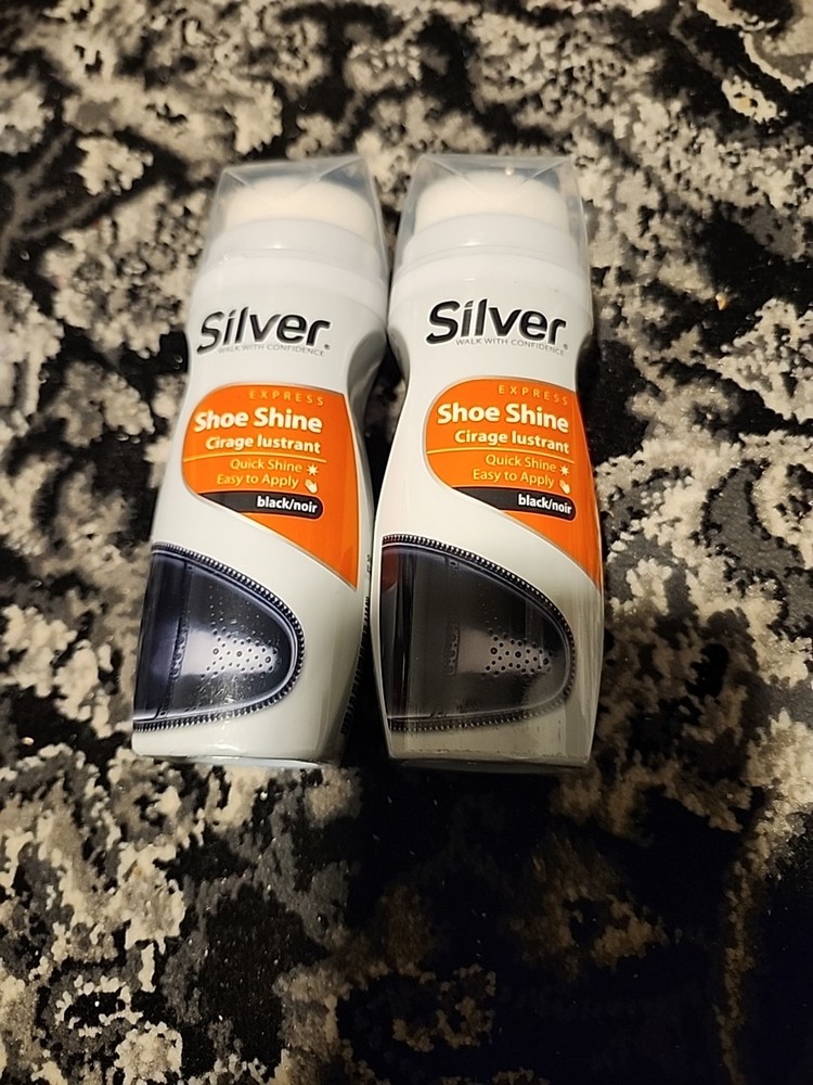 Silver Shoe Shine Quick Black 2 Pack