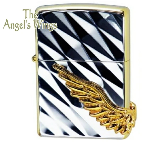 Zippo Angel Wing Limited Etching Silver Gold Regular Lighter