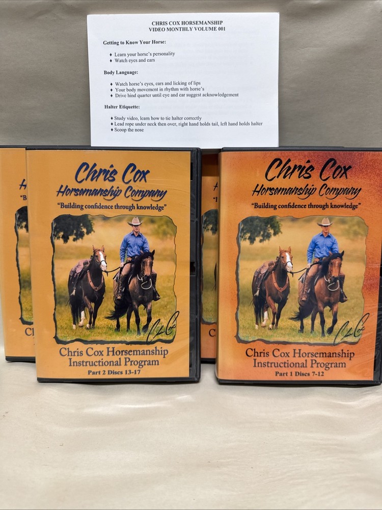 Chris Cox Horsemanship Instructional Program horse training DVD SET