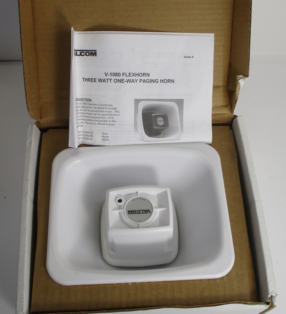 Valcom V-1080-W FlexHorn Speaker & V2000A 1 Zone Page Control