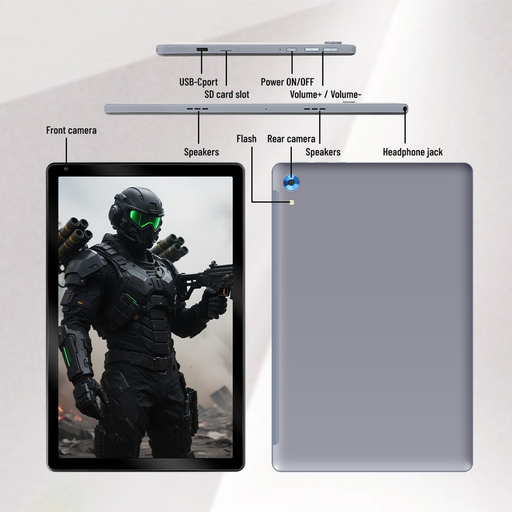 New 10.1" Android 15 Tablet 24+128GB IPS Touchscreen Octa-core Processor Wi-Fi