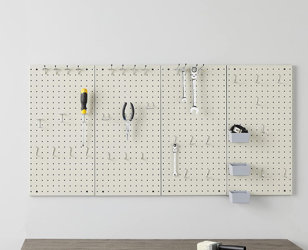 Rectangular Metal Pegboard Wall Organizer, Tool Storage Organization System, Rus