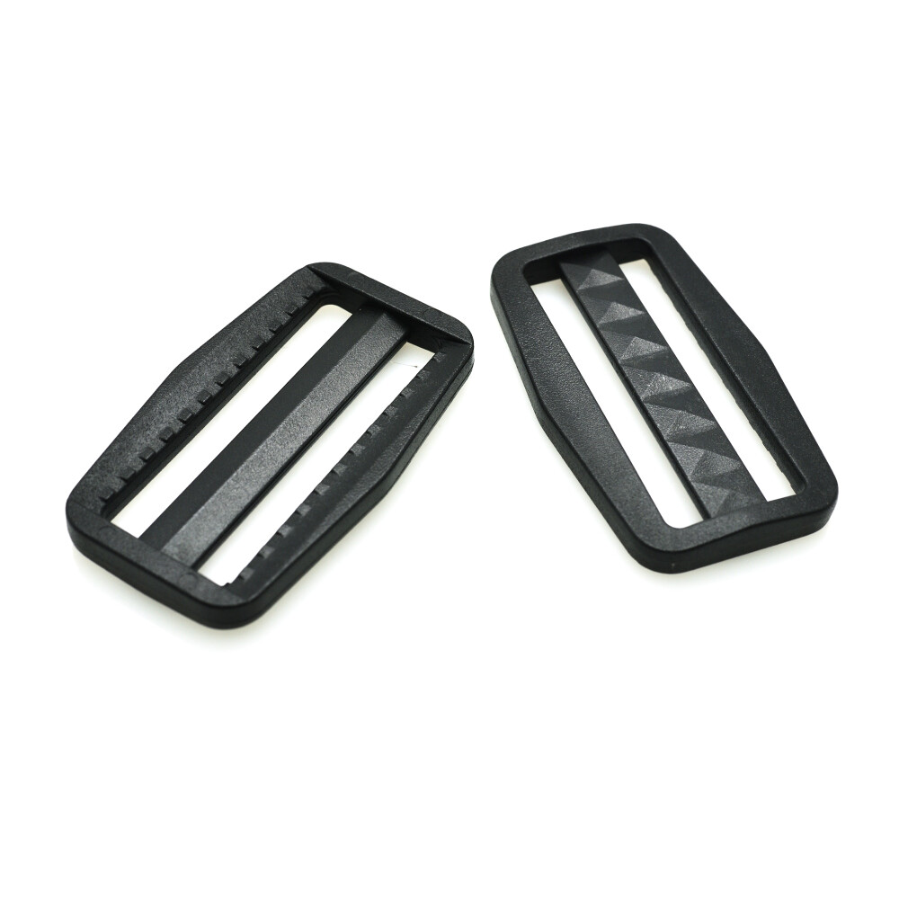 5pcs 2" Plastic Tri-Glide Slider Adjustable Buckle Black