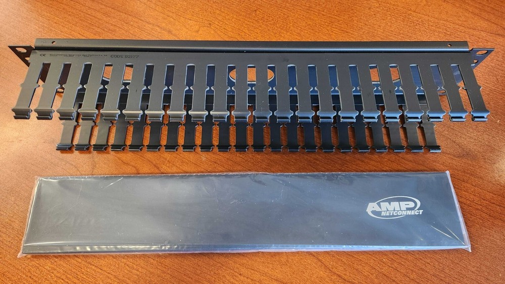 CommScope 2U Horizontal Cable Management Panel, Single-Sided, Rack Mount, Black