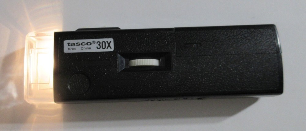 30X Illuminated Pocket Microscope Magnifying Magnifier with Focus Wheel works!