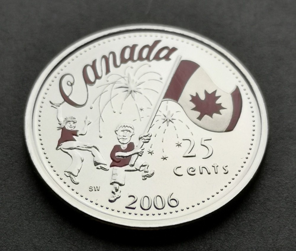 ***  CANADA  25  CENTS  COLOURED  2006  ***  CANADA  DAY  ***