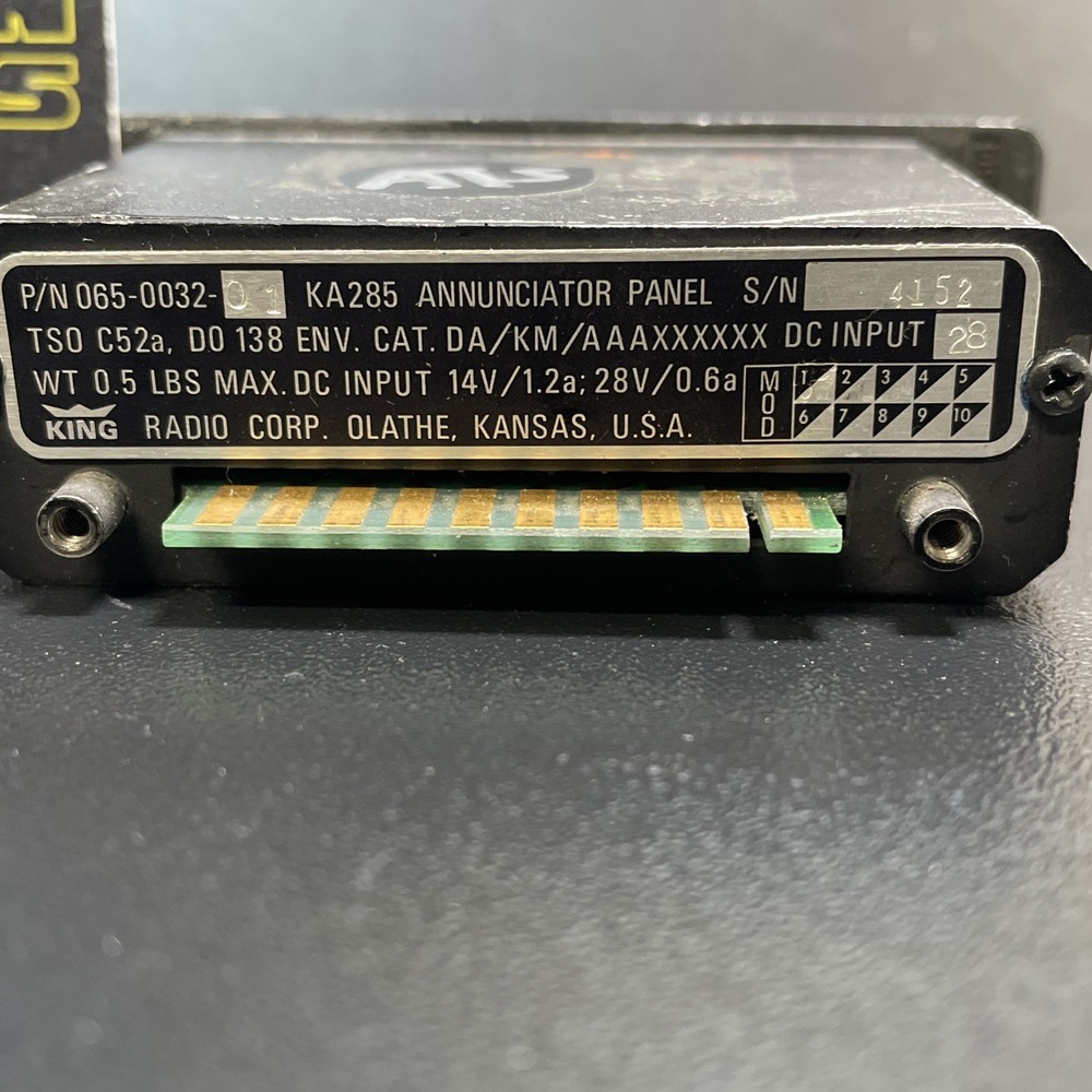 King KA 285 Annunciator Panel