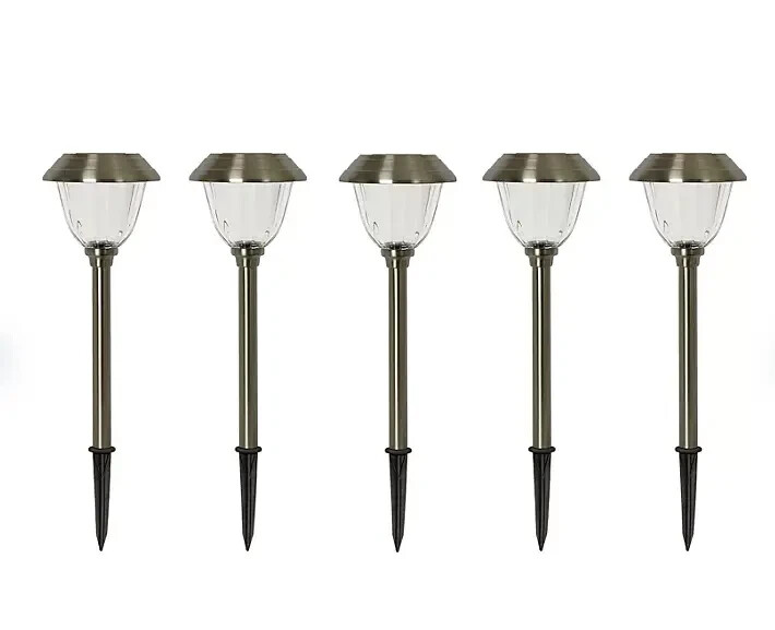 Member's Mark 5 Pack LED Solar Path Lights Stainles Steel-Powered by [Energizer]