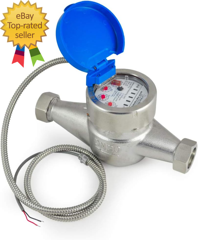 3/4" Water Meter - Stainless Steel, Pulse Output