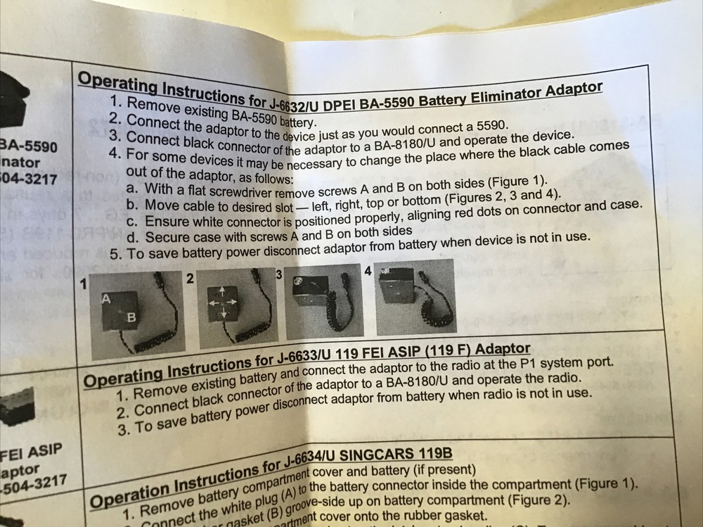 Electric Fuel Battery Adapter J-6633/U