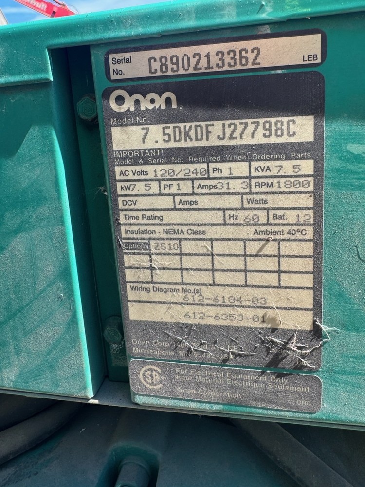 Onan 7.5kw generator