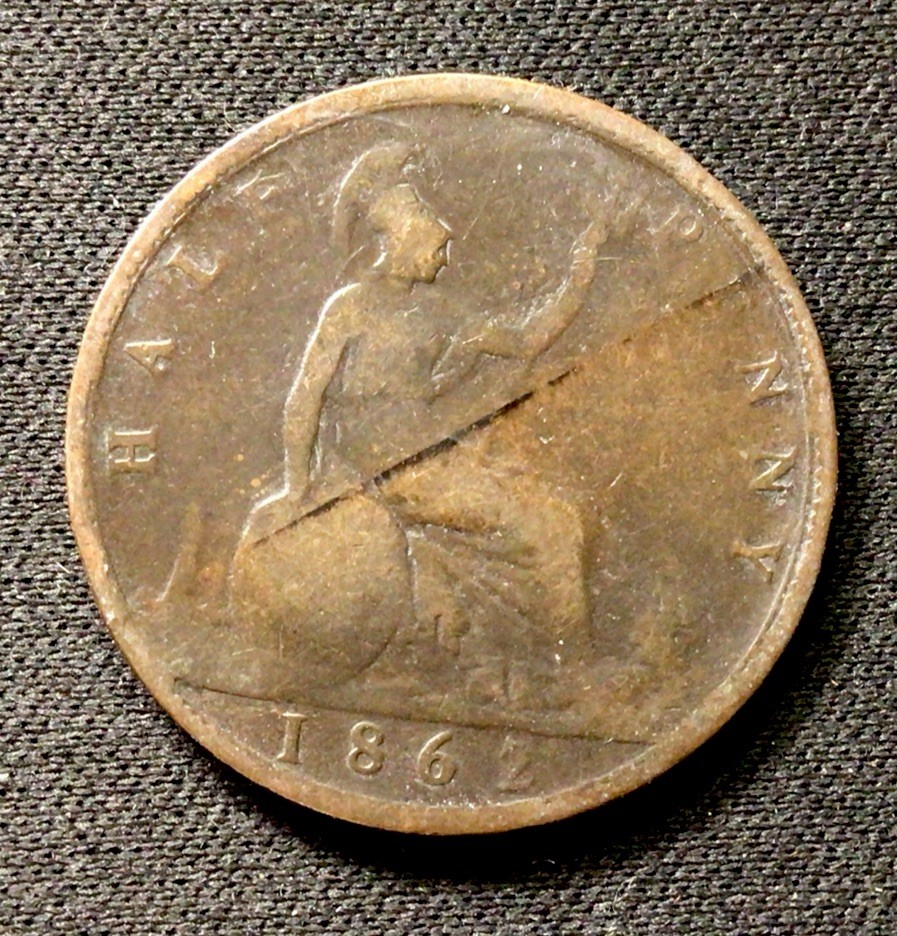 1862 British Half Penny! ENN Coins