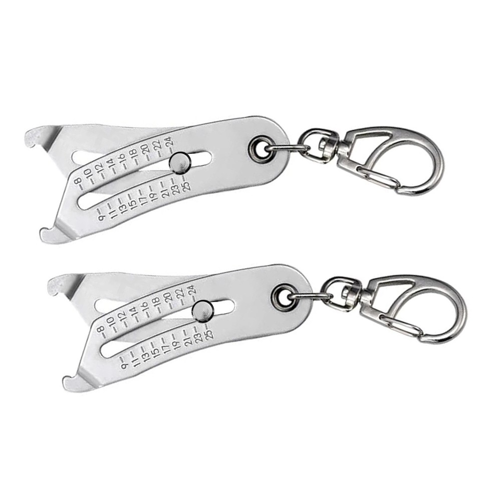 2× Portable Thread Checker Set - Precision Bolt Size Finder with Keychain Ring
