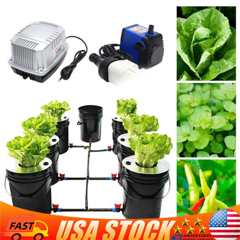 Hydroponics Grow System Kit 5 Gallons 6 Buckets Hydroponics Growing System Kit