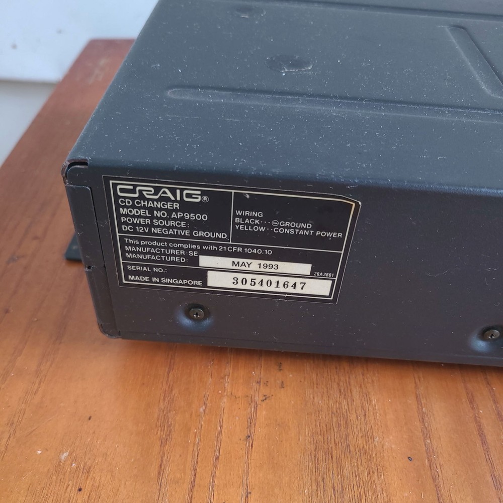 Craig AP9500 vehicle CD changer