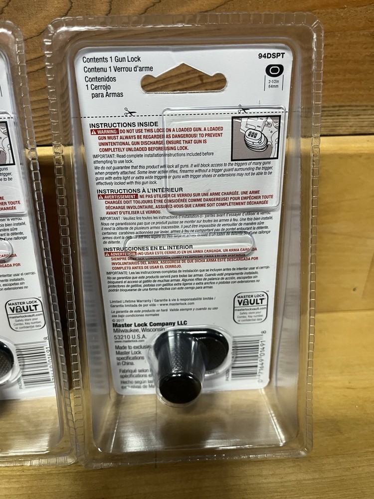 Two 94DSPT MasterLock Trigger Combination Gun Locks Black SEALED/NEW