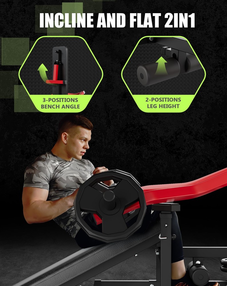 Weight Bench Chest Press Machine Workout Adjustable &Independent Converging Arms
