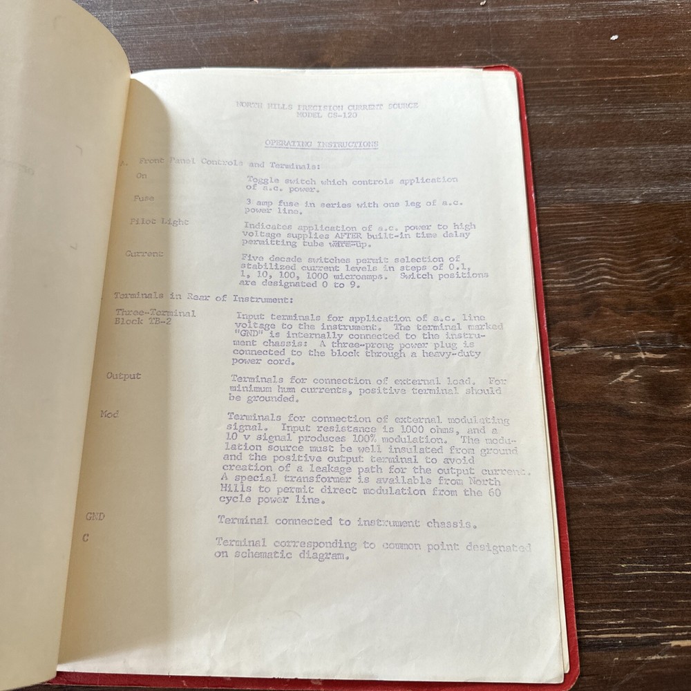 North Hills Electronics Model CS-120 Operating Instructions