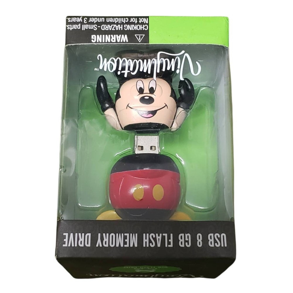 Disney Vinyl Mickey Computer USB 8GB Flash Memory Drive & Extender Cable