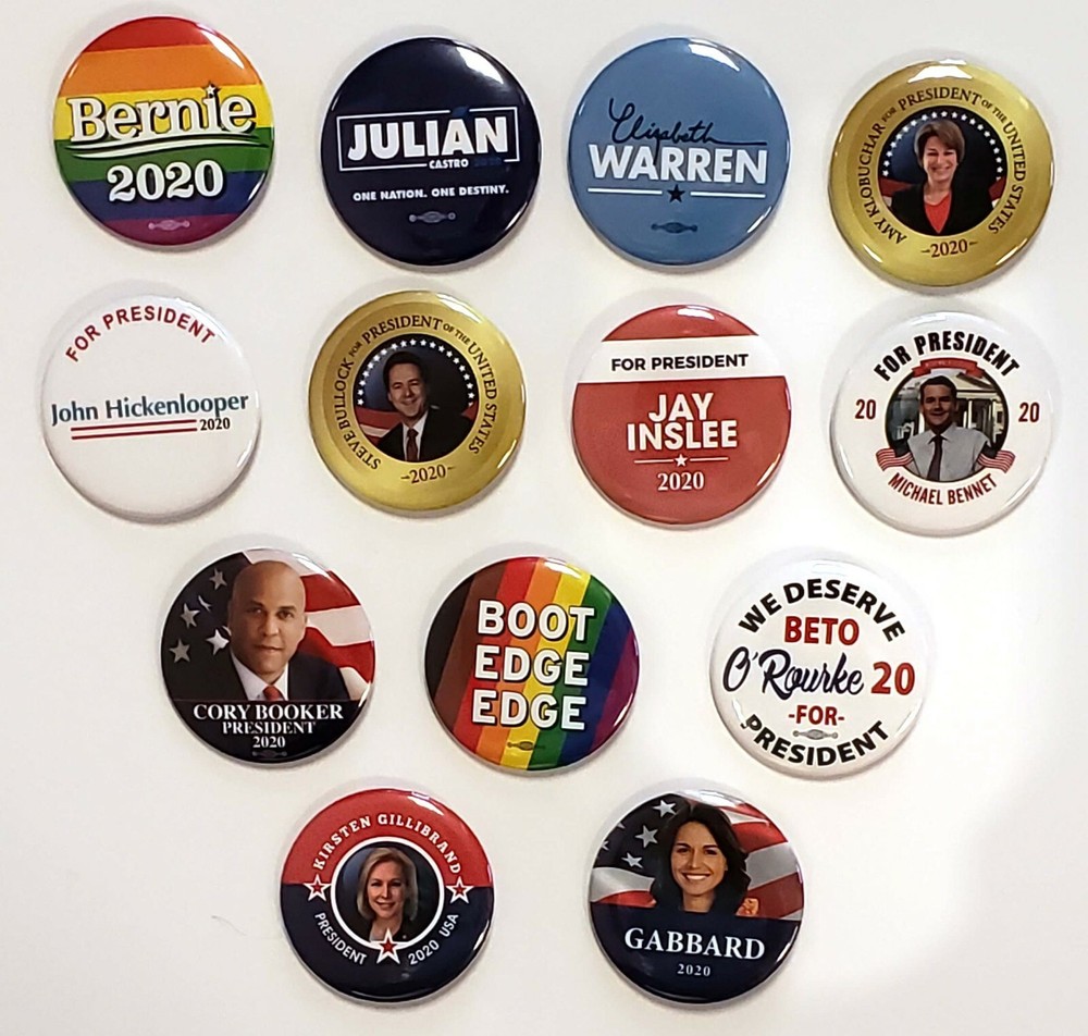 GONE BUT NOT FORGOTTEN - 13 Different 2020 Democratic Candidate Buttons