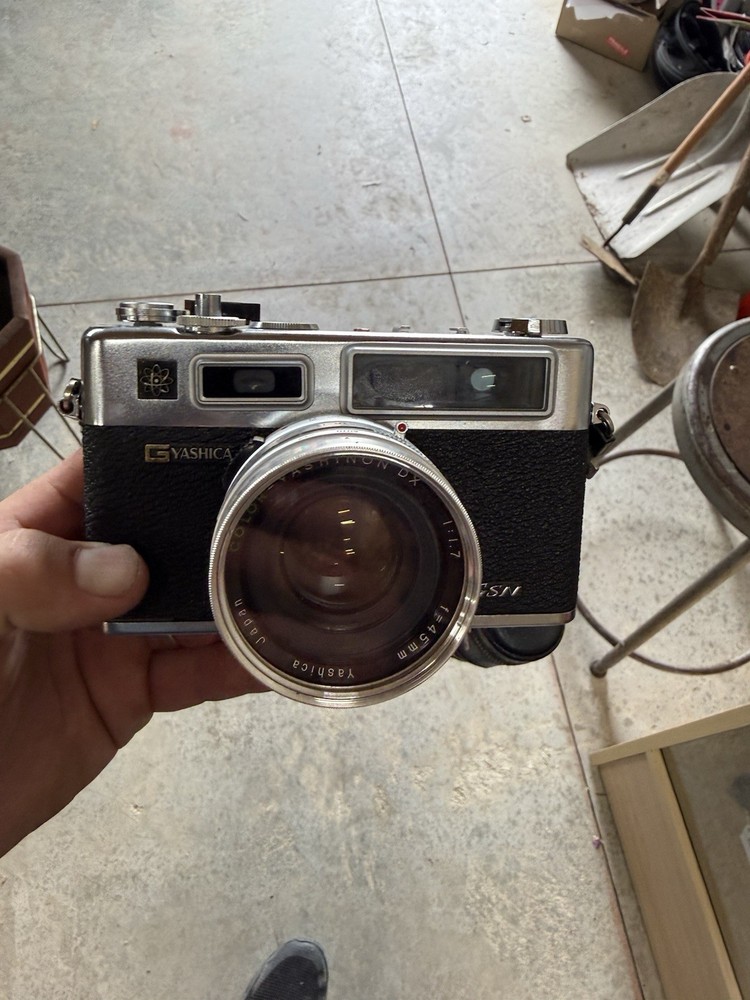 Yashica Electro 35 Rangefinder Camera Black Silver with Case